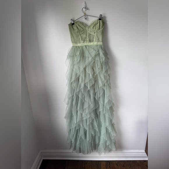 XS For Love And Lemons Light Green Lace Bustier Dress - Picture 1 of 16